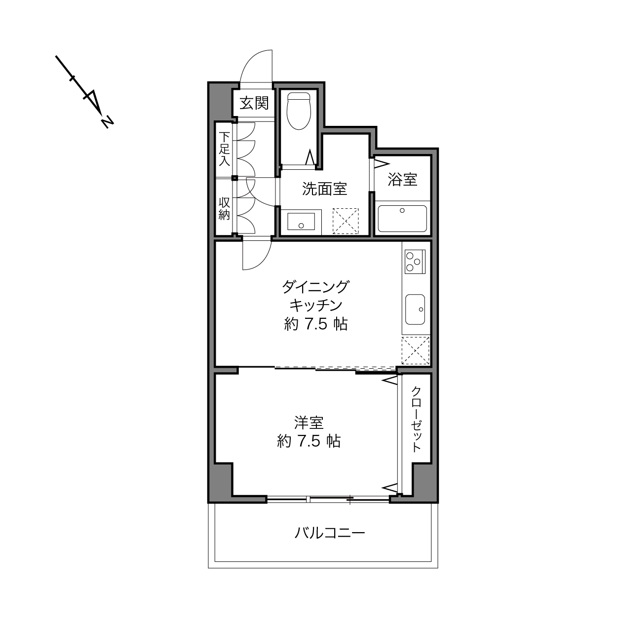 朝日中目黒マンションの間取り画像