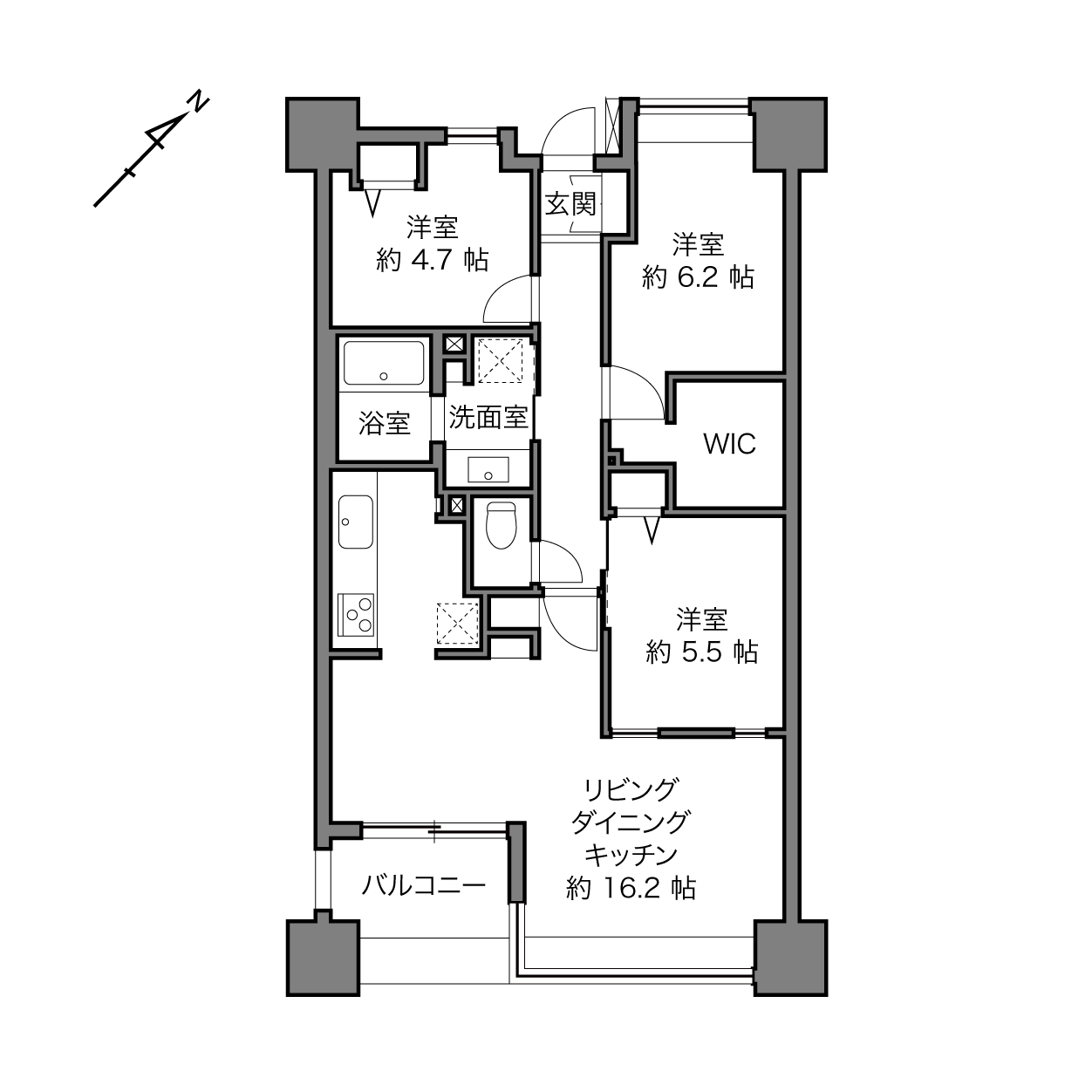 イトーピア多摩川グランビューの間取り画像