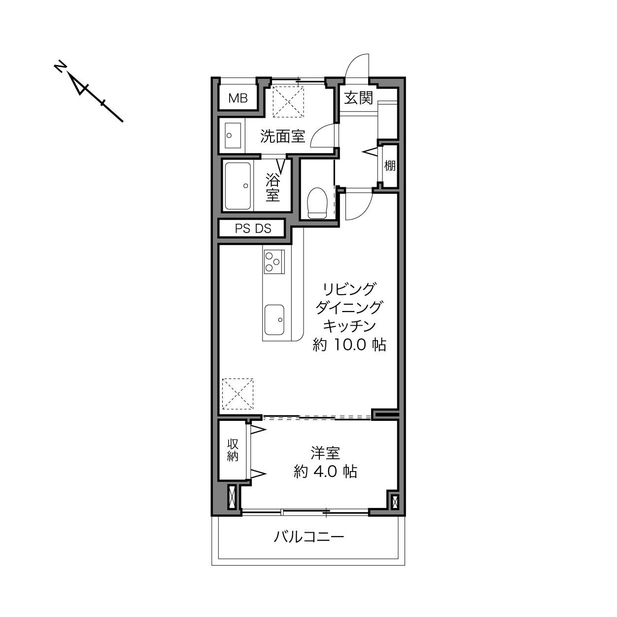 越前堀永谷マンションの間取り画像