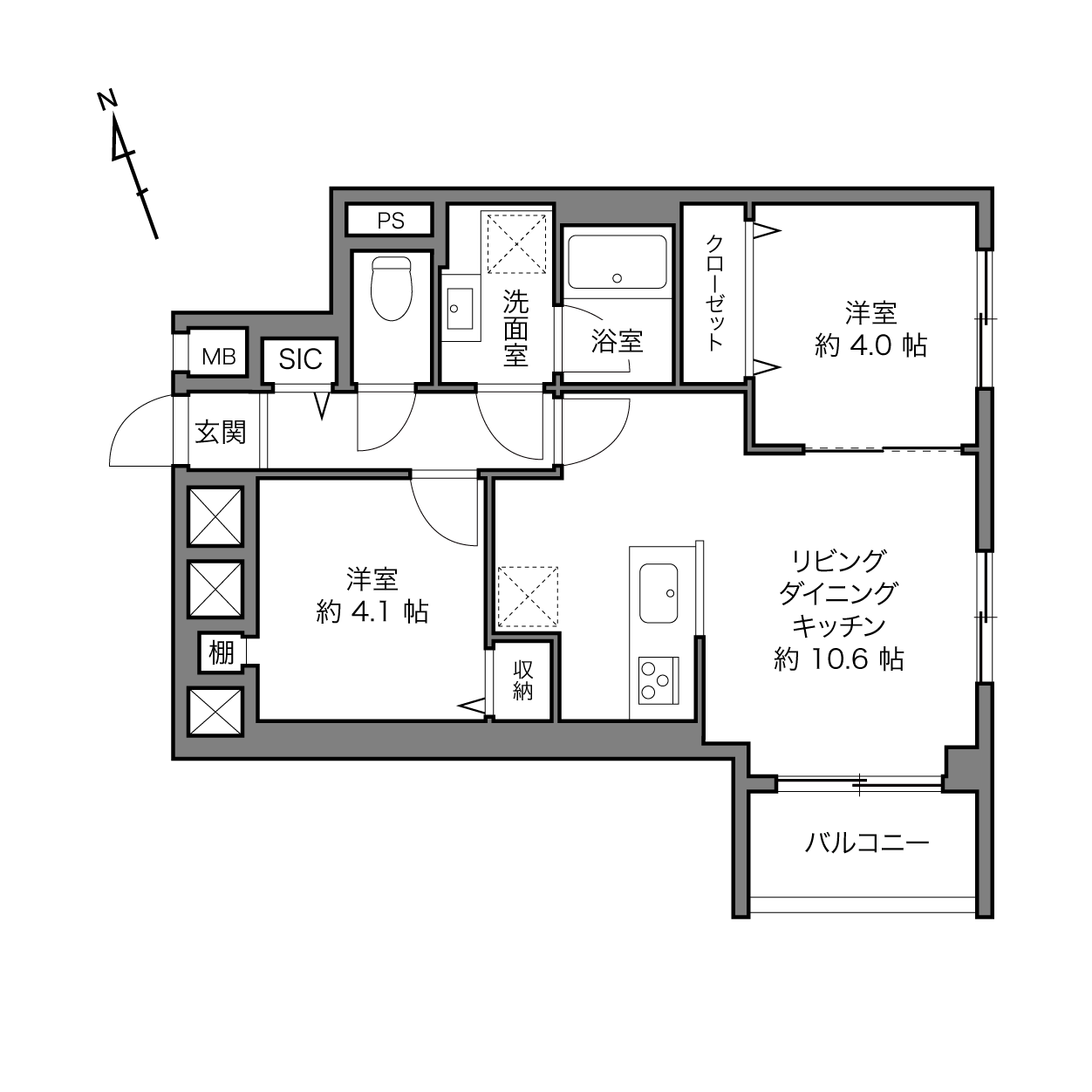 塔の山ハイツの間取り画像