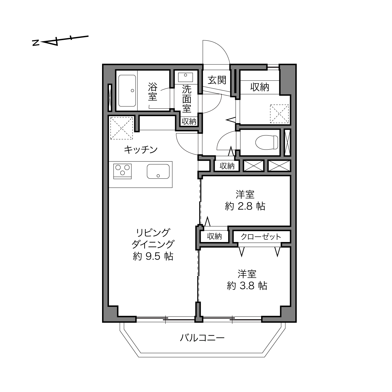 シャンボール上北沢の間取り画像