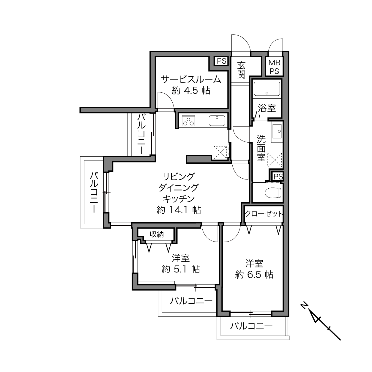 ライオンズマンション妙蓮寺第3の間取り画像