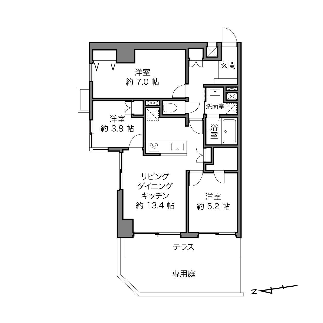 コスモ市ヶ谷の間取り画像