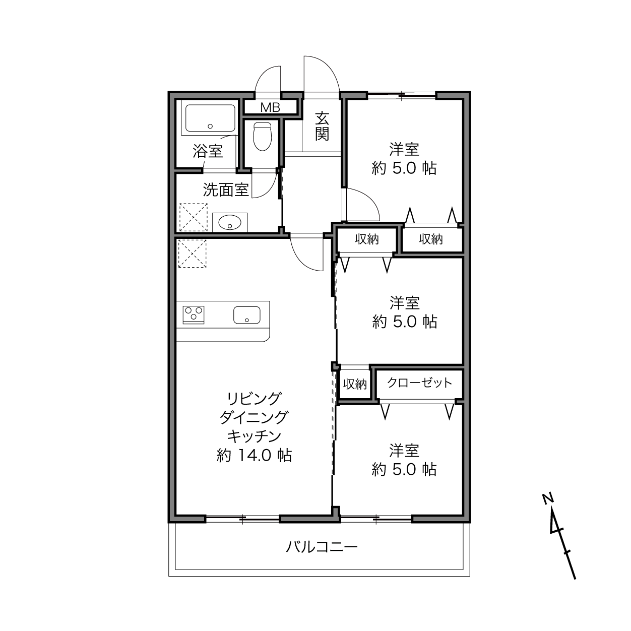 菱興マンションの間取り画像