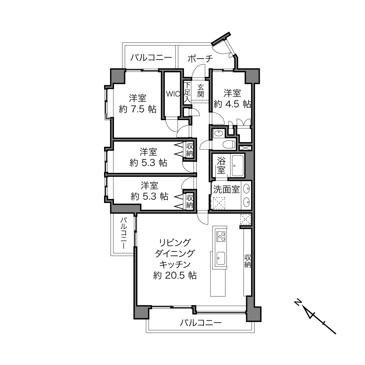 日吉駅 / 4LDK / 95.99㎡