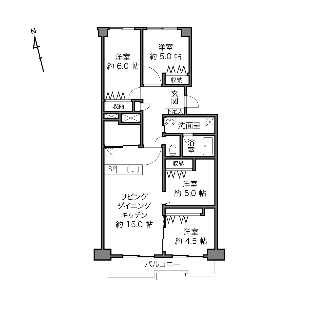 東砂3丁目ハイツ1号棟の間取り画像