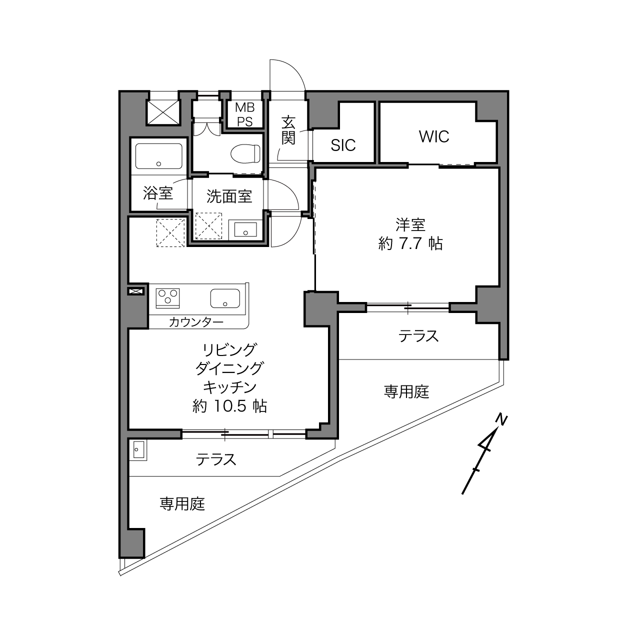 石川台駅 / 1LDK / 48.60㎡