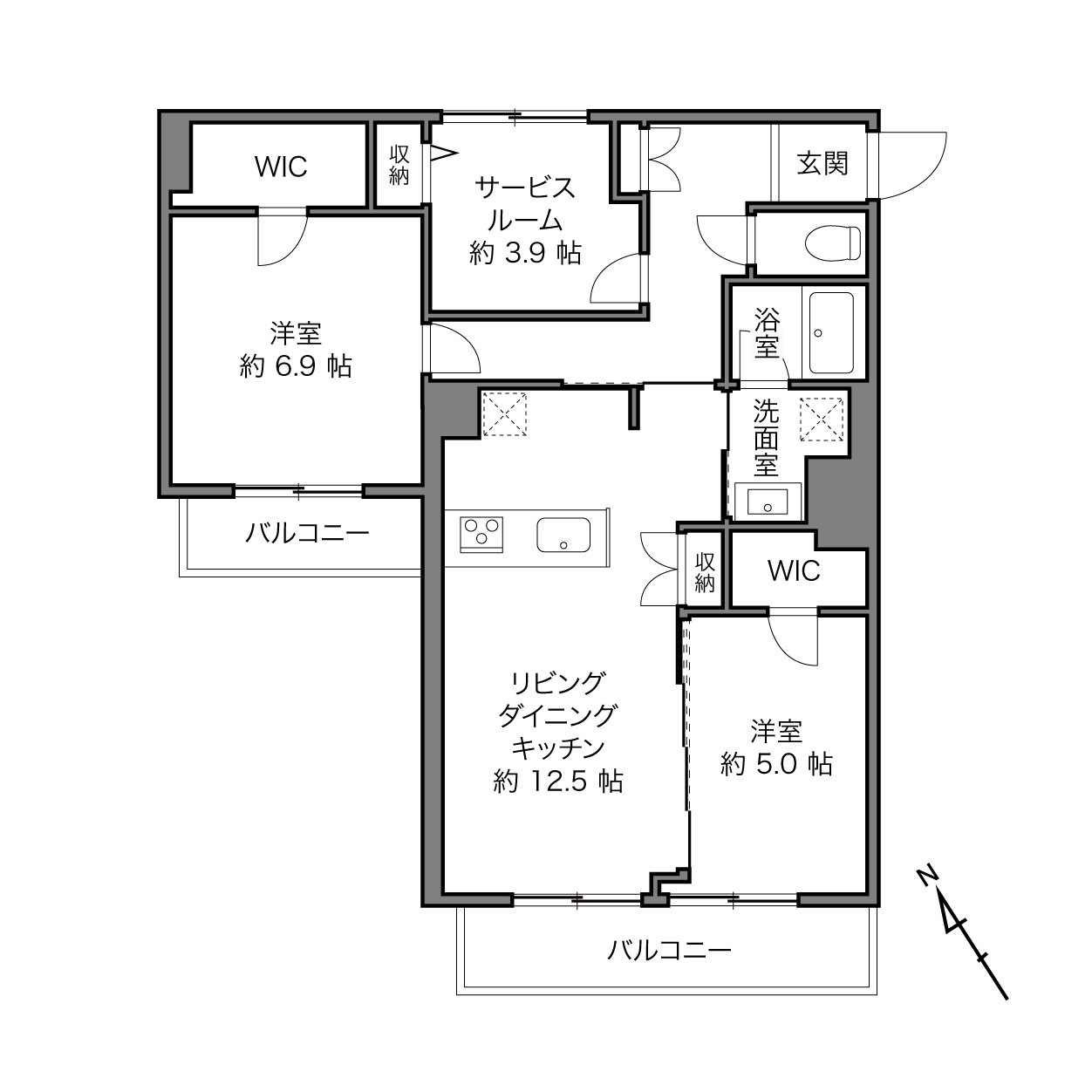 サンモア学芸大マンションの間取り画像