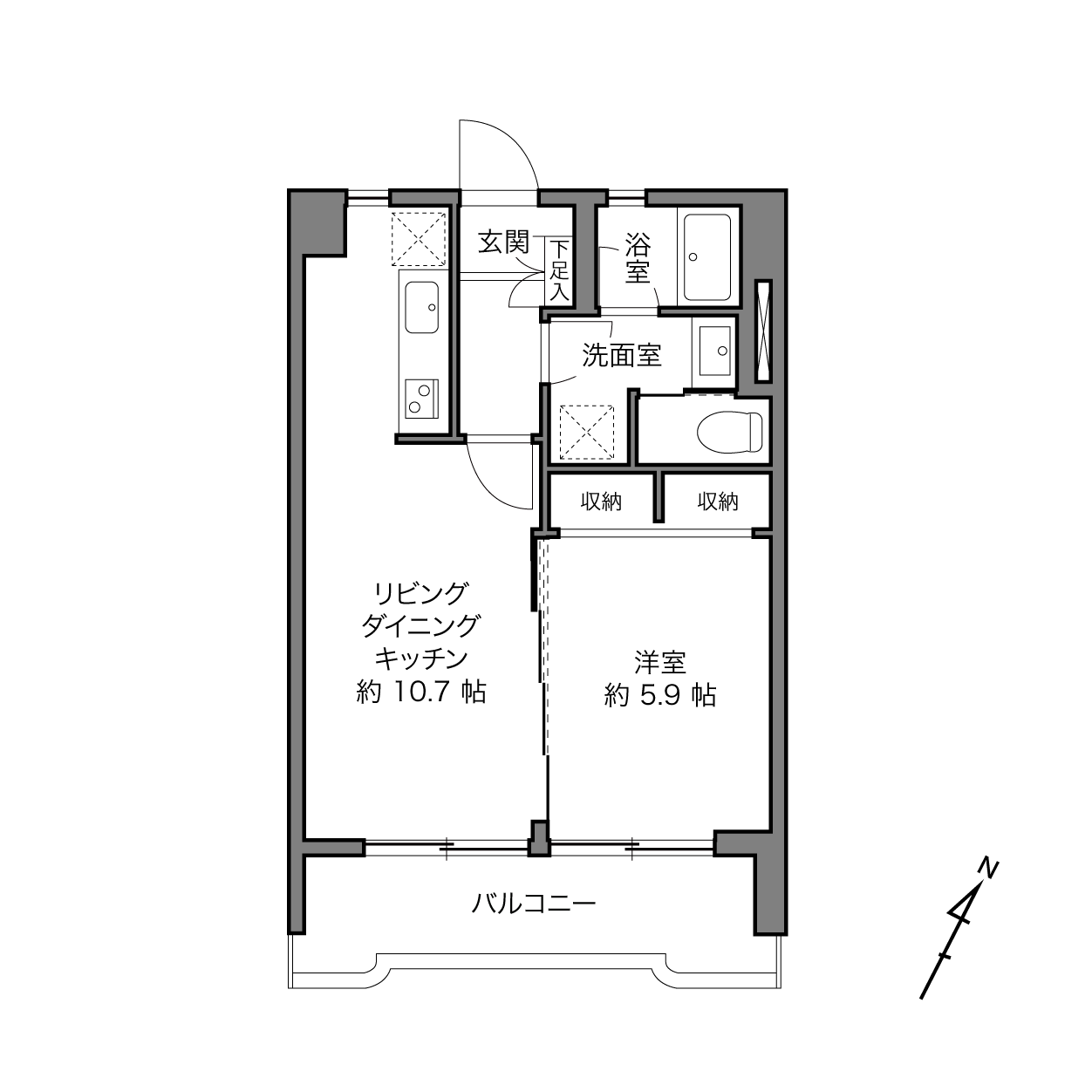 明石町アビタシオンの間取り画像