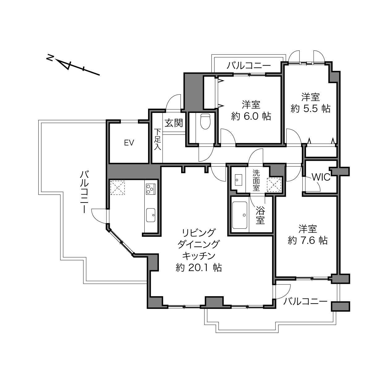 西荻窪駅 / 3LDK＋ルーフバルコニー / 90.34㎡