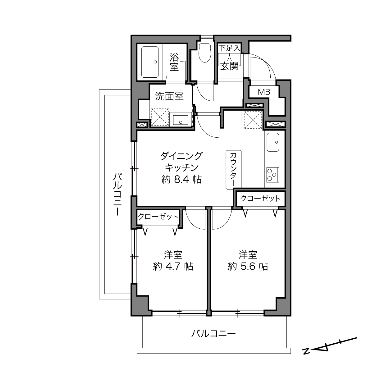 石神井公園駅 / 2DK / 44.31㎡