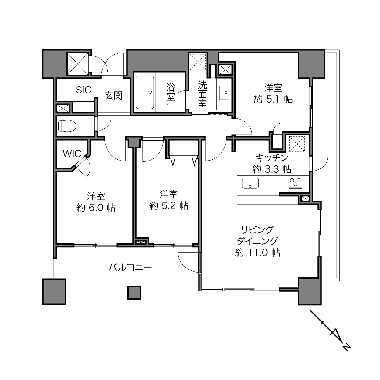 リーデンススクエア桜木町の間取り画像