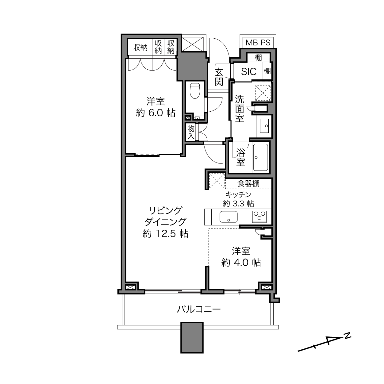 パークタワー新川崎の間取り画像