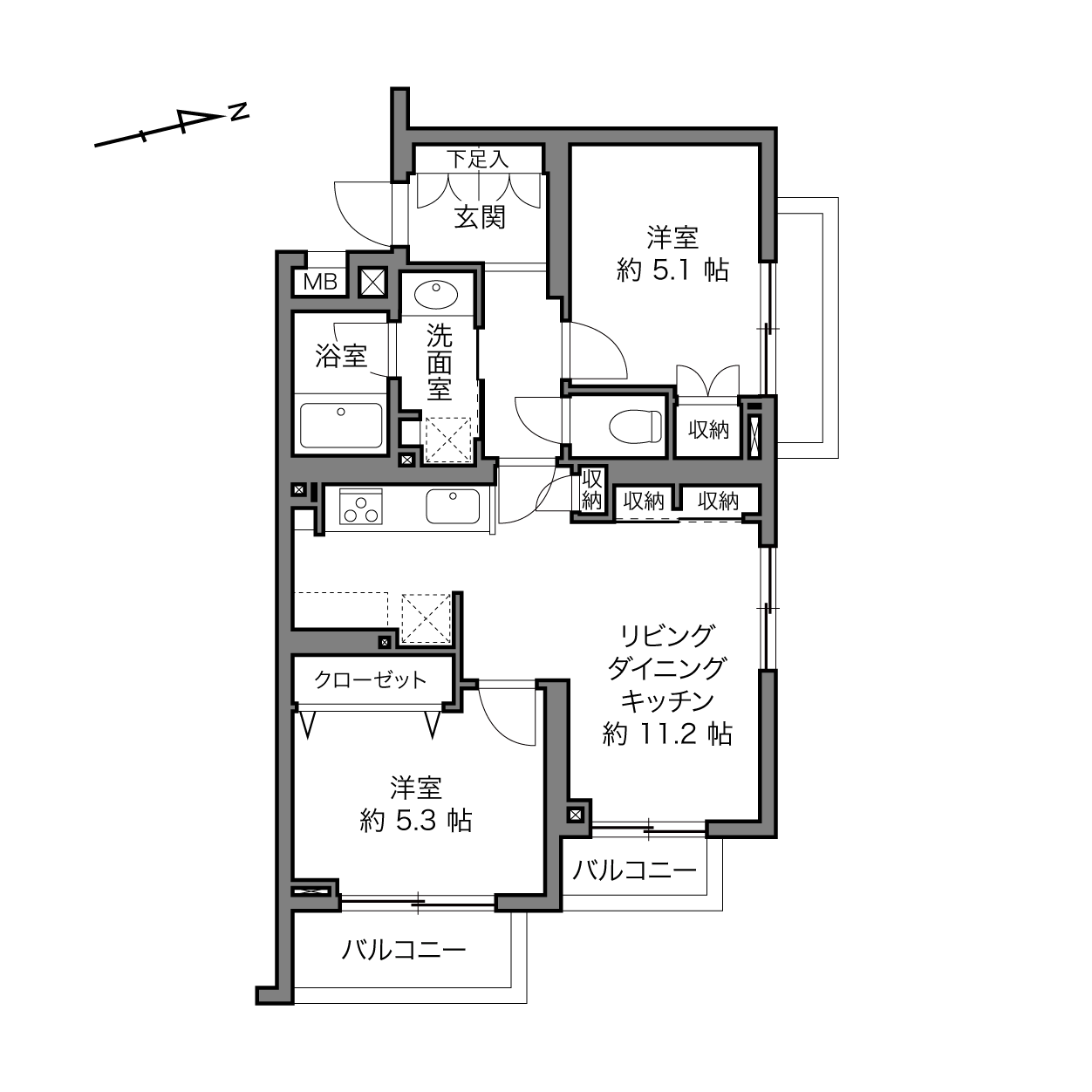 アトラス二子玉川園の間取り画像