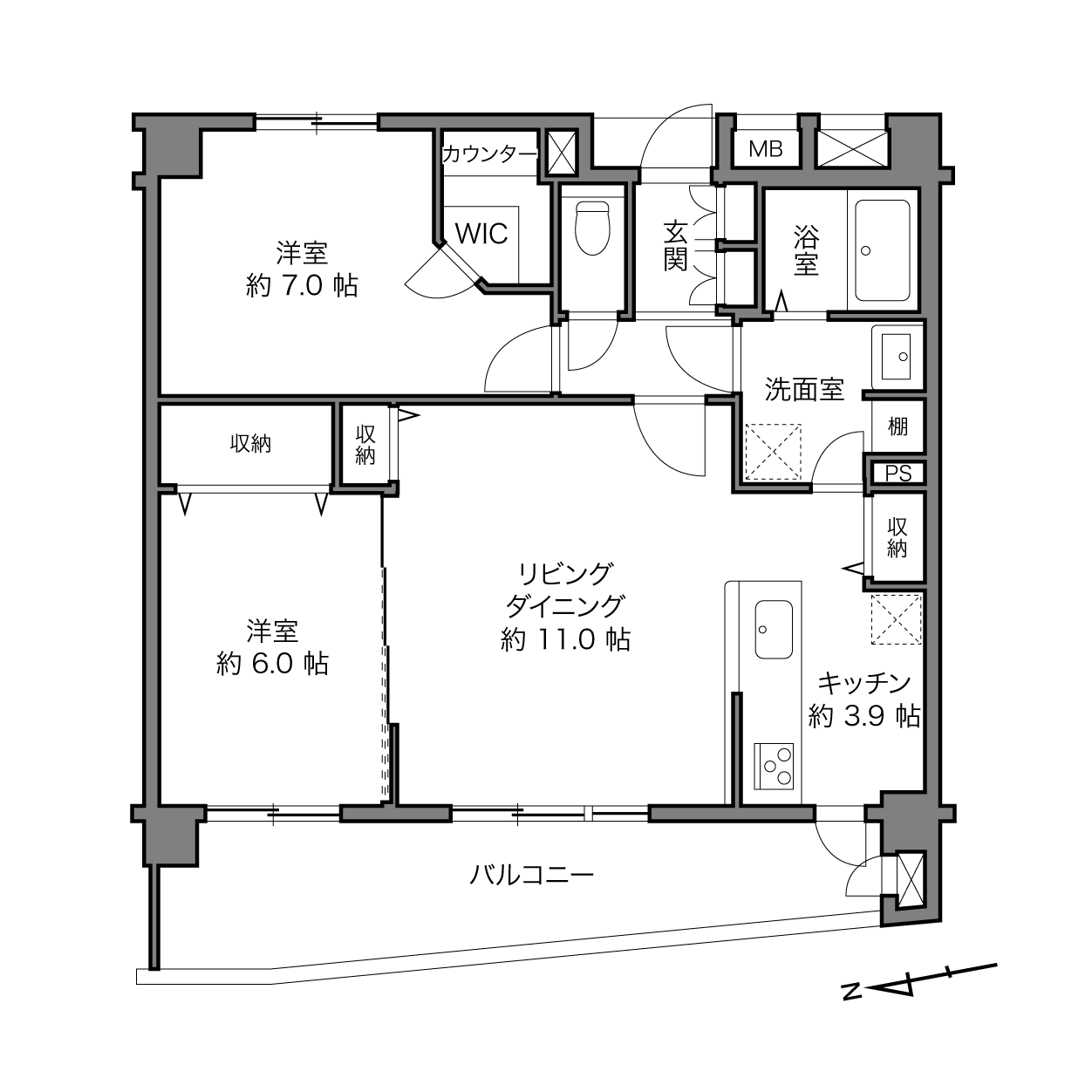 グラビスコート光が丘の間取り画像
