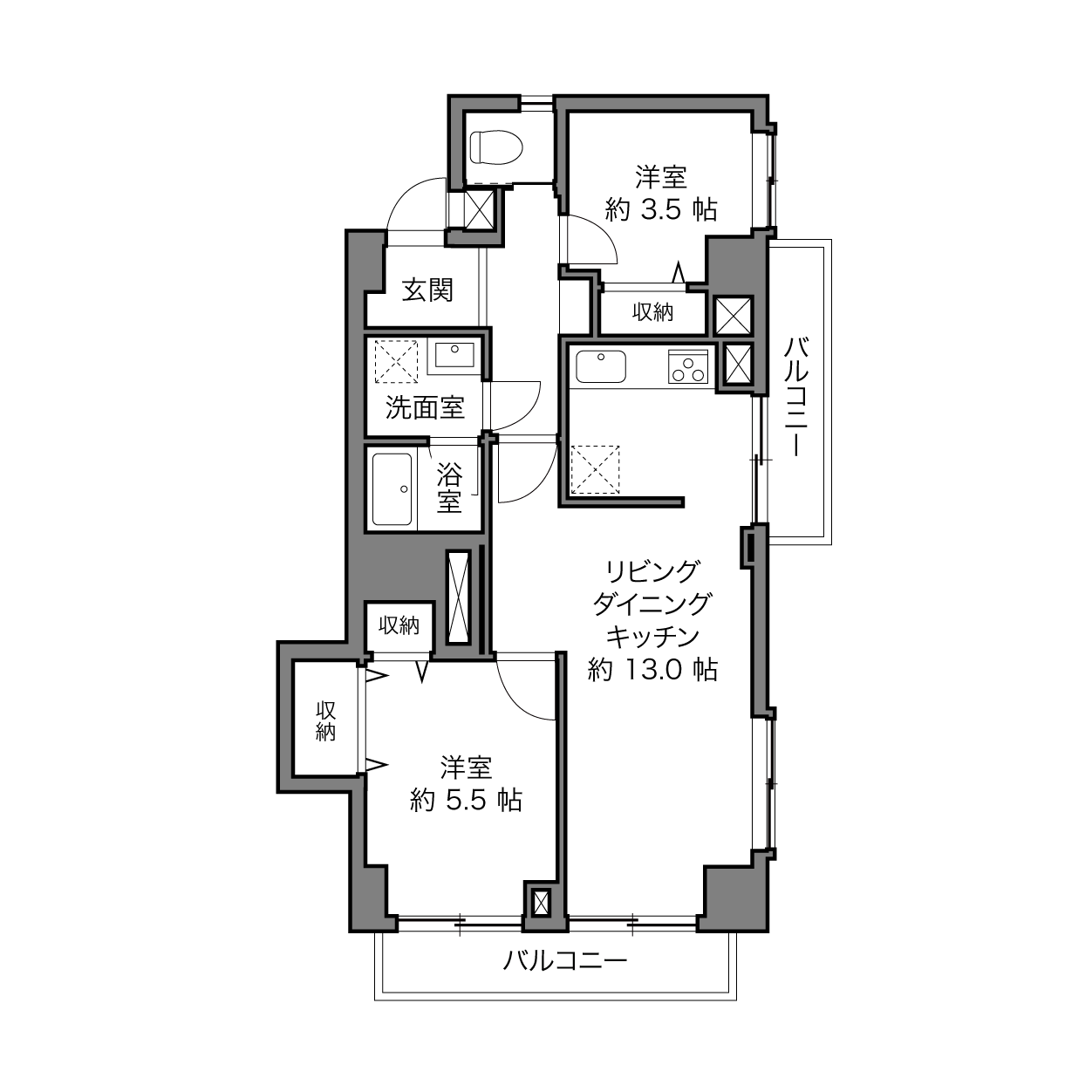 中落合マンションの間取り画像