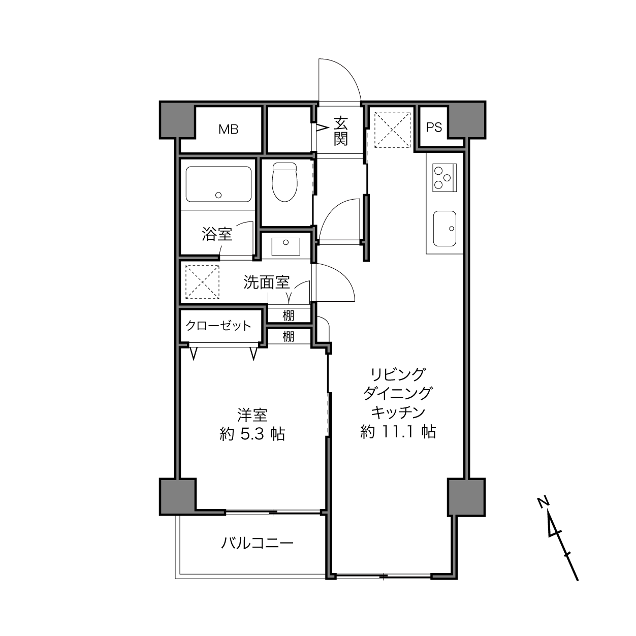 ライオンズマンション日暮里第2の間取り画像