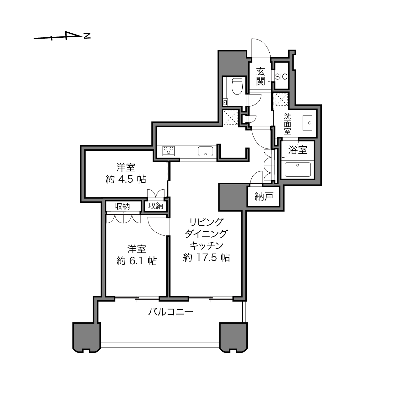 富久クロスコンフォートタワーの間取り画像
