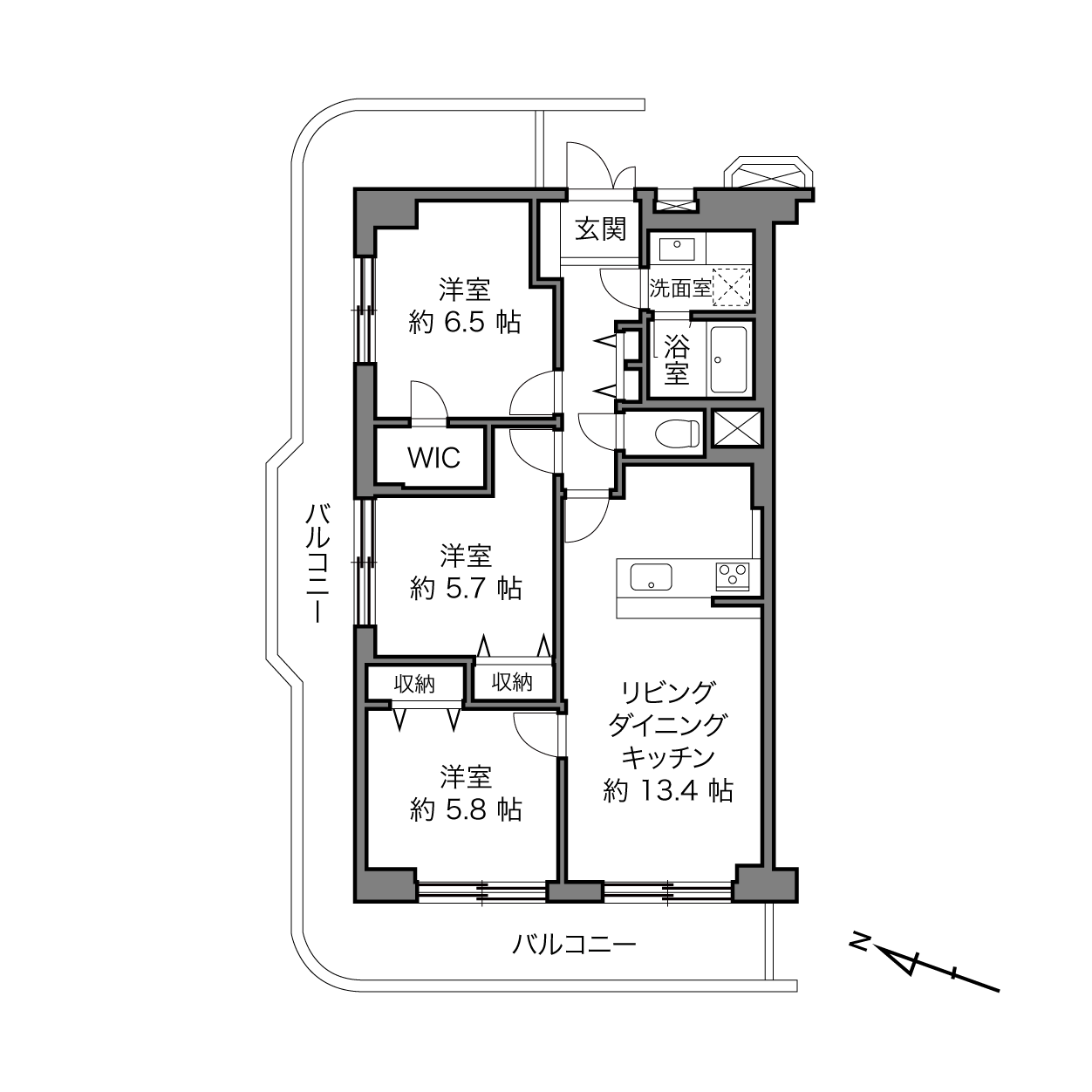 志村スカイハイツの間取り画像