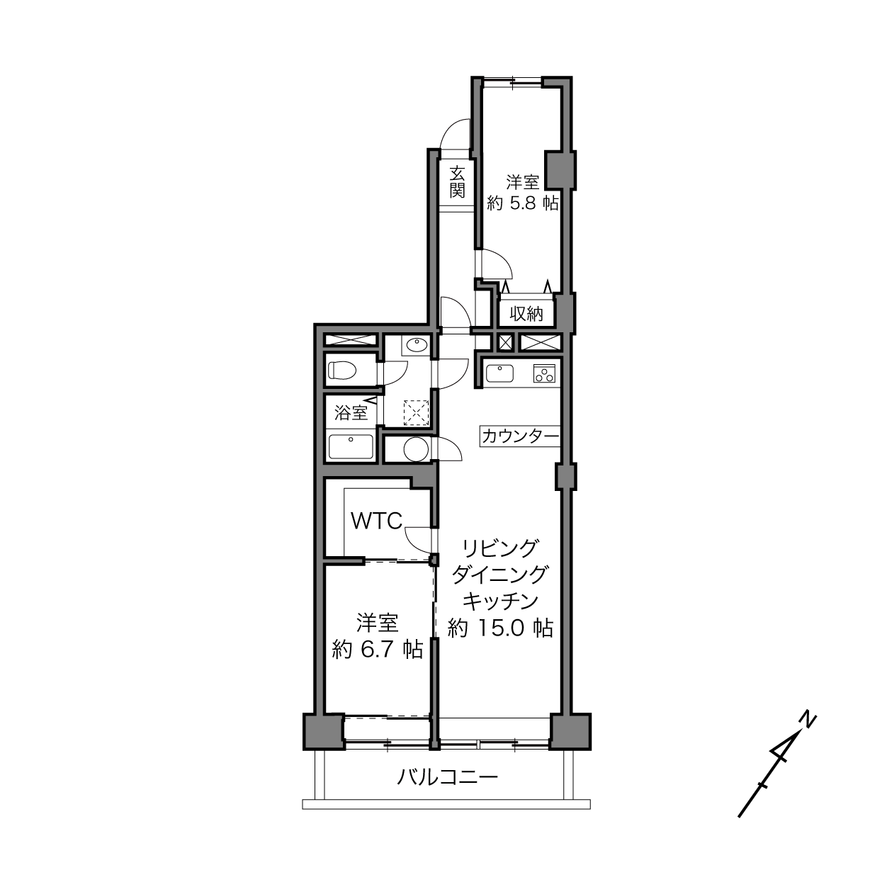 大倉山駅 / 2LDK / 70.00㎡