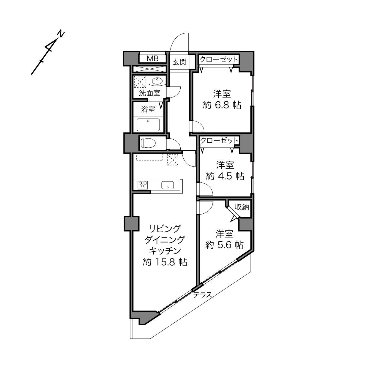 戸山マンションの間取り画像