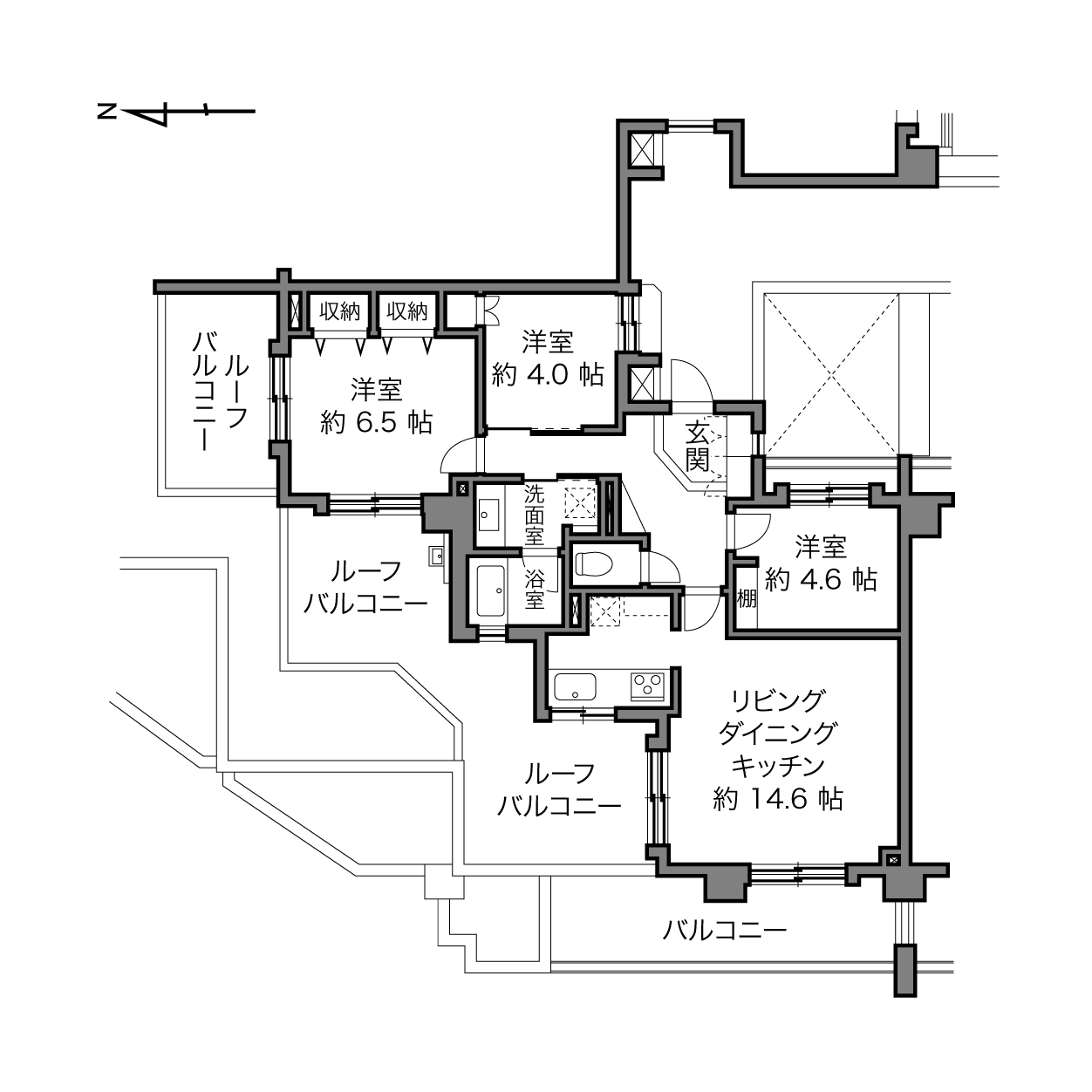 クレッセント用賀の間取り画像