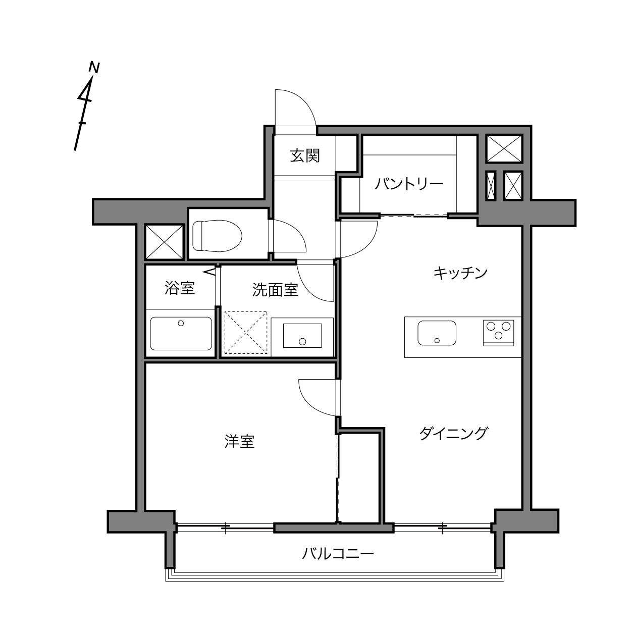 自由が丘セントラルマンションの間取り画像