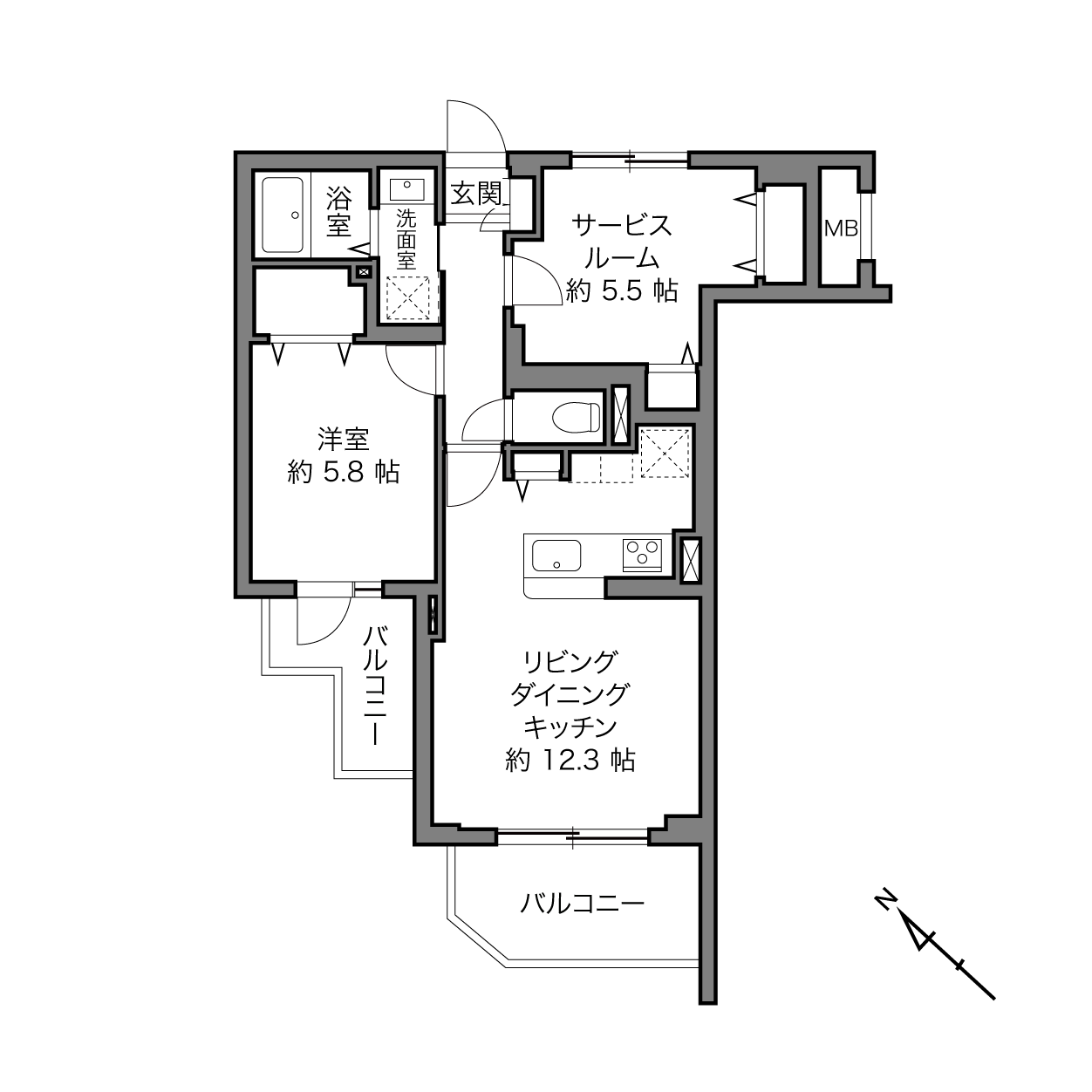 グランフォーリア横浜反町の間取り画像