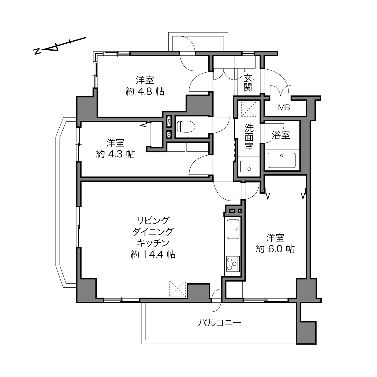 調布パーク・ホームズの間取り画像