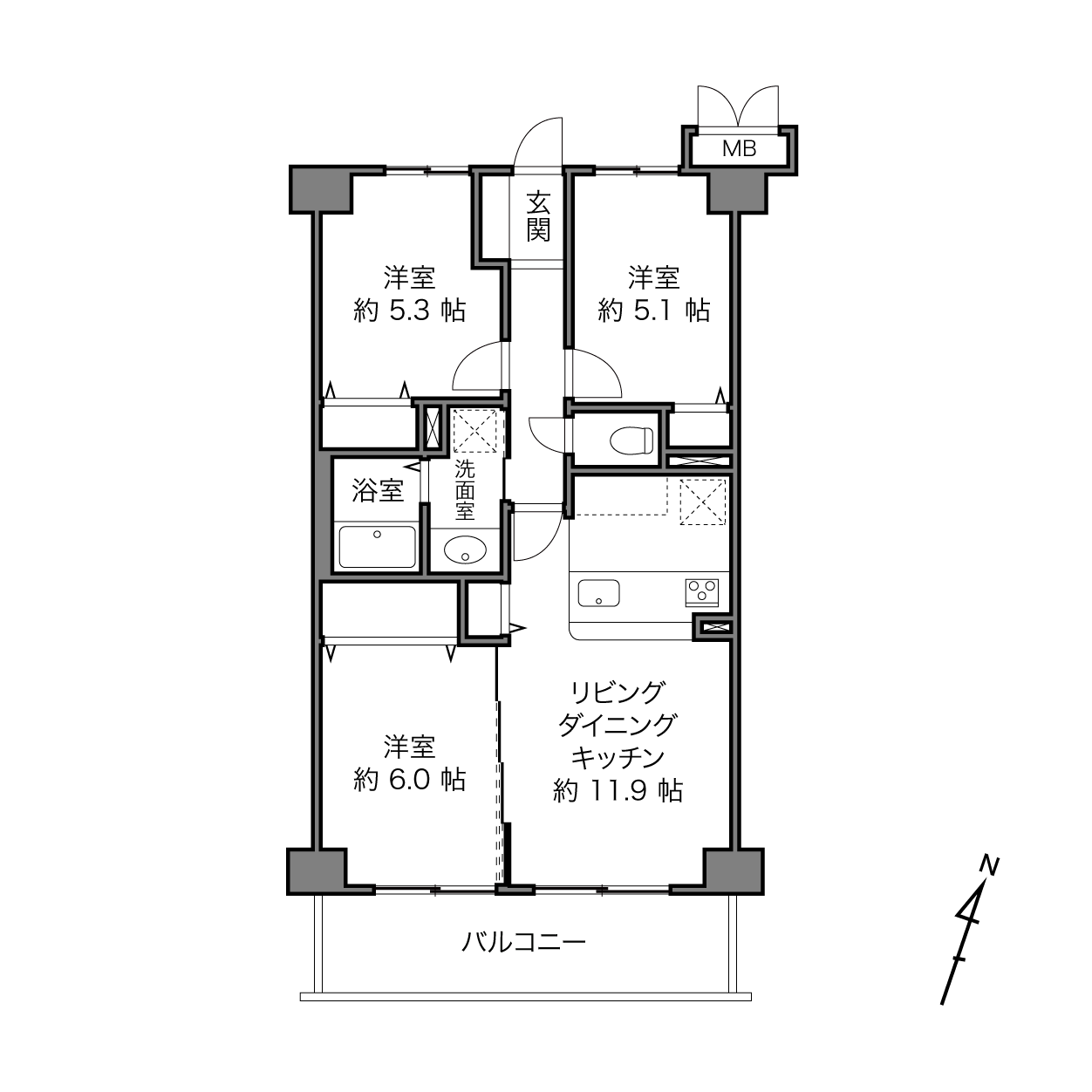 練馬春日町駅 / 3LDK / 63.00㎡
