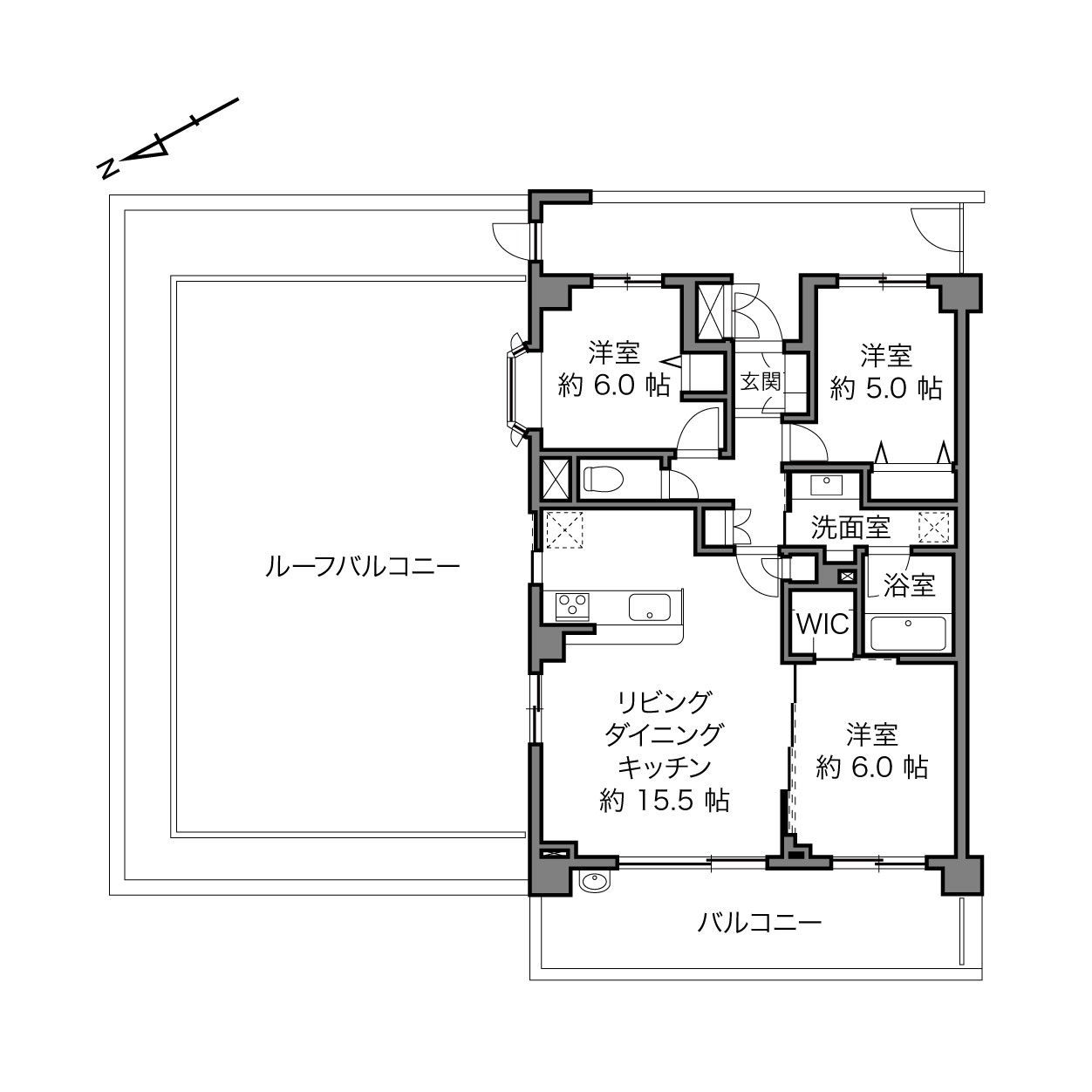 桜上水南パークハウスの間取り画像