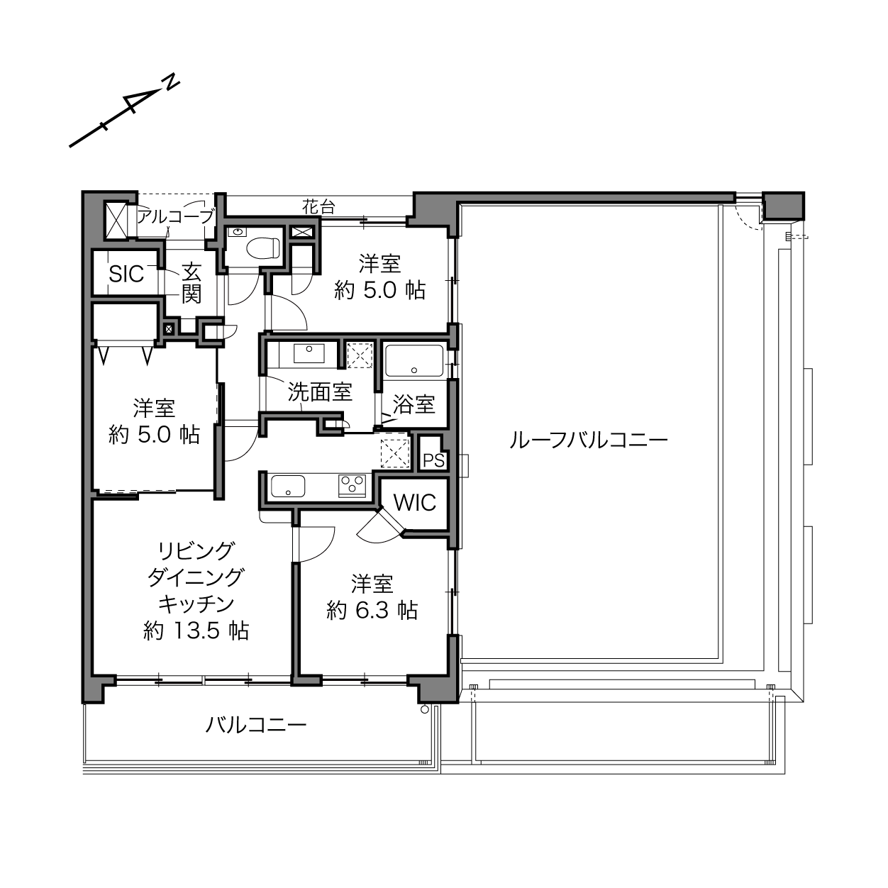 クレッセント鶴見デュオの間取り画像