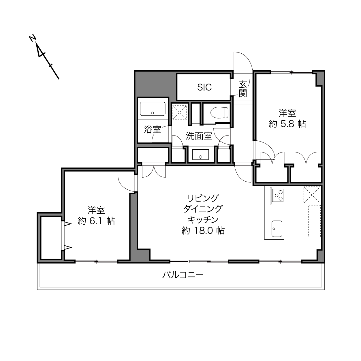 ハイライフ三田の間取り画像