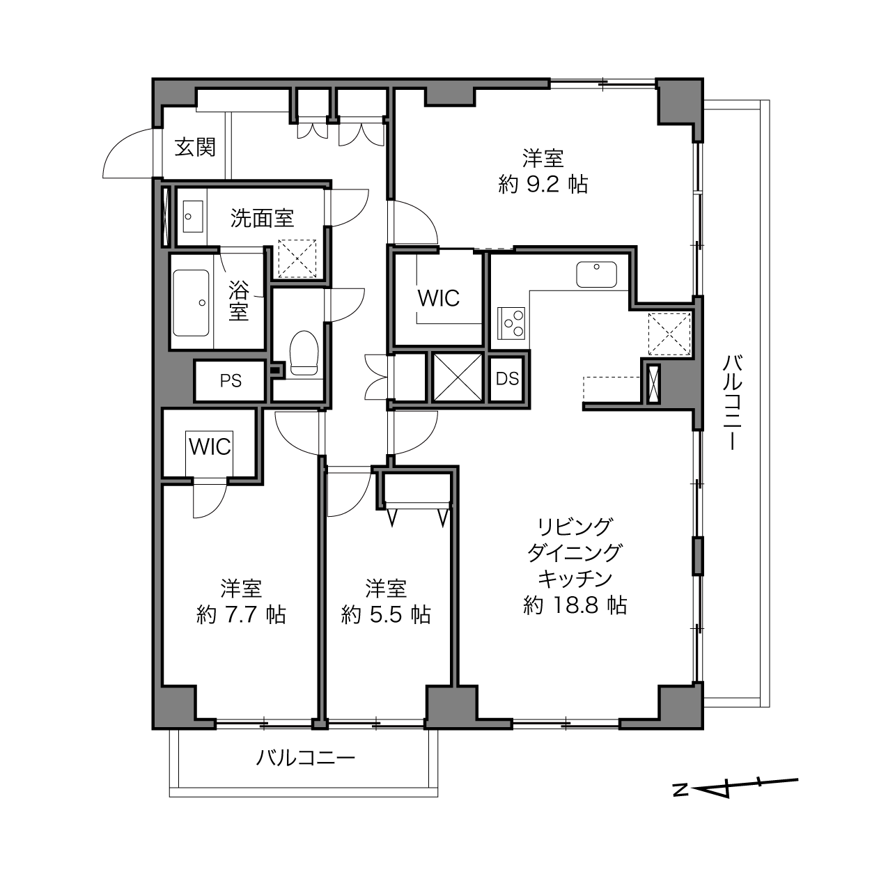 西荻台マンションの間取り画像