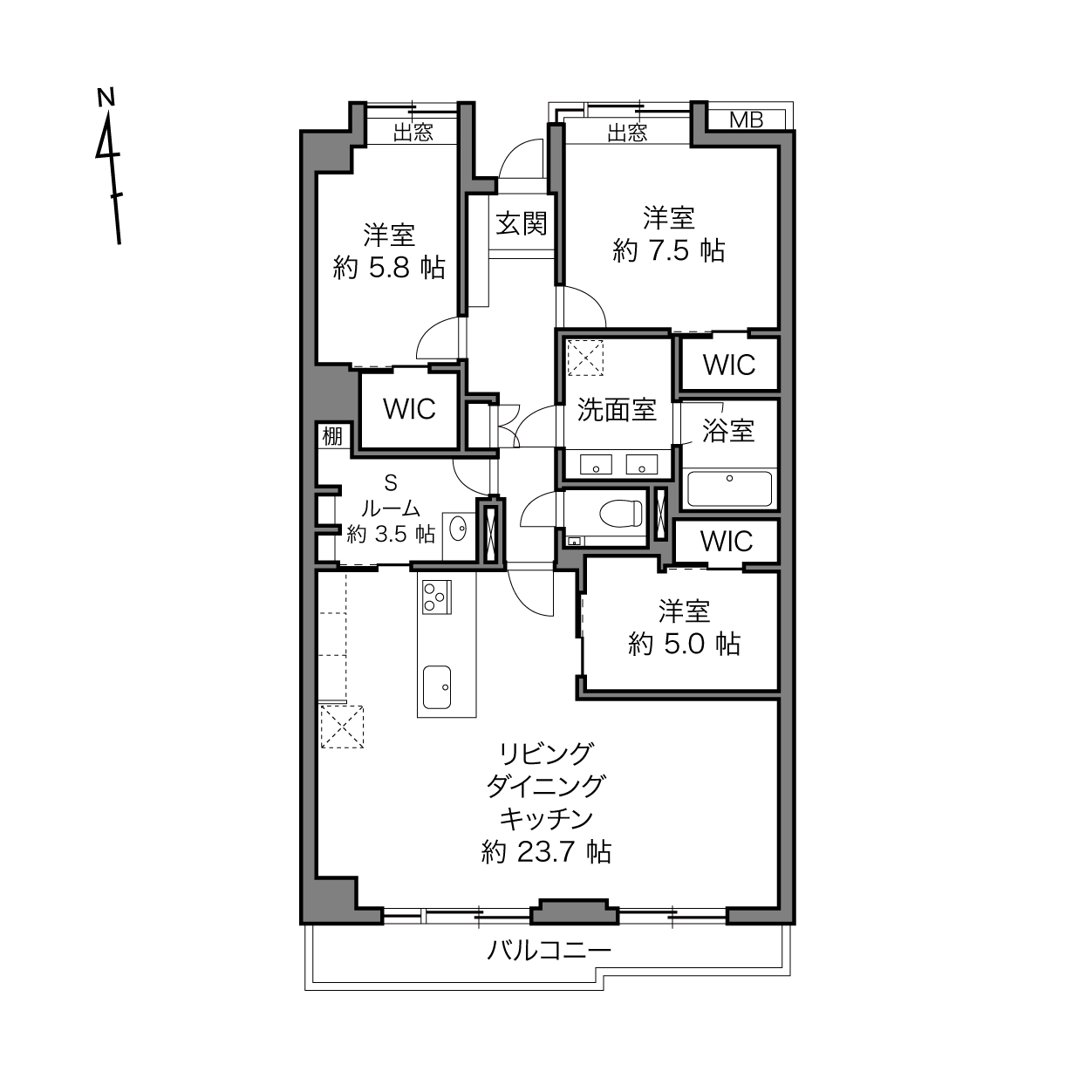 グランドヒルズBの間取り画像