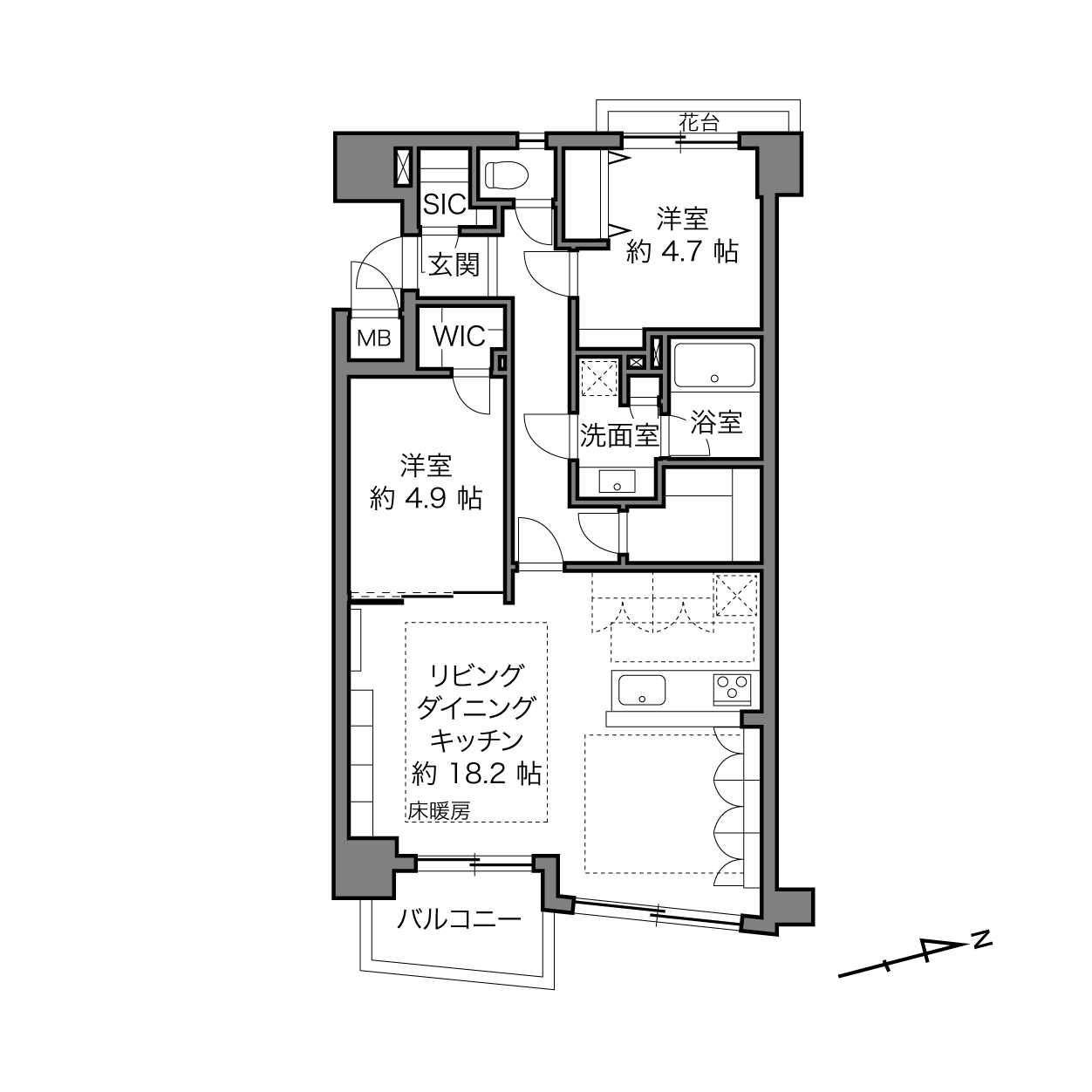 アパガーデンズ新宿戸山公園の間取り画像