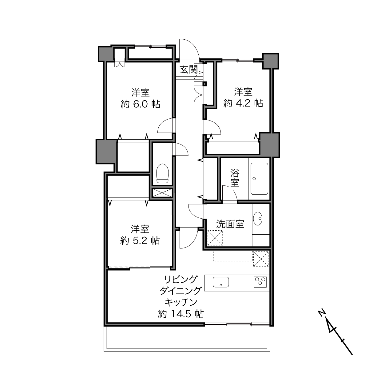 新子安駅 / 3LDK / 72.31㎡