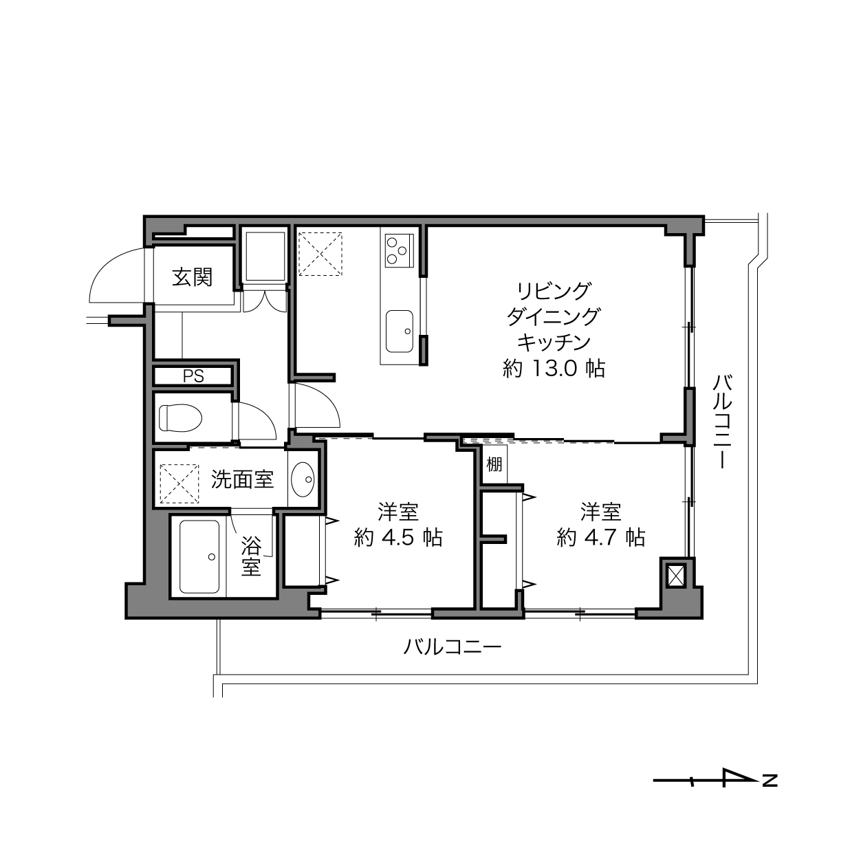 マンション東陽の間取り画像