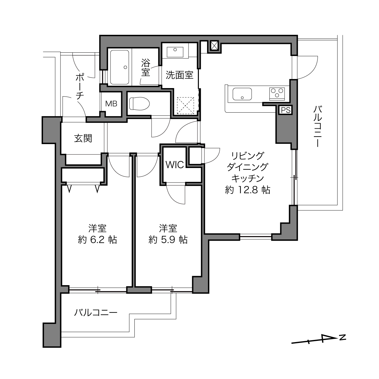 ジェイパーク不動前参番館の間取り画像