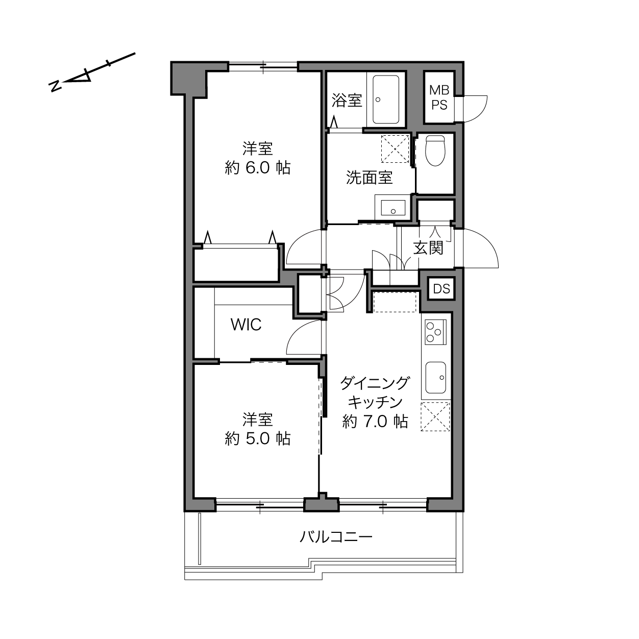 小金井中町マンションの間取り画像