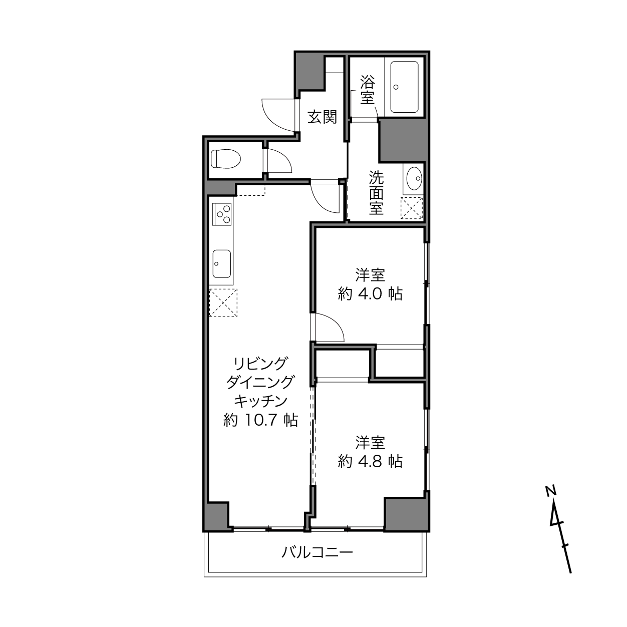 モナークマンション第2方南B棟の間取り画像