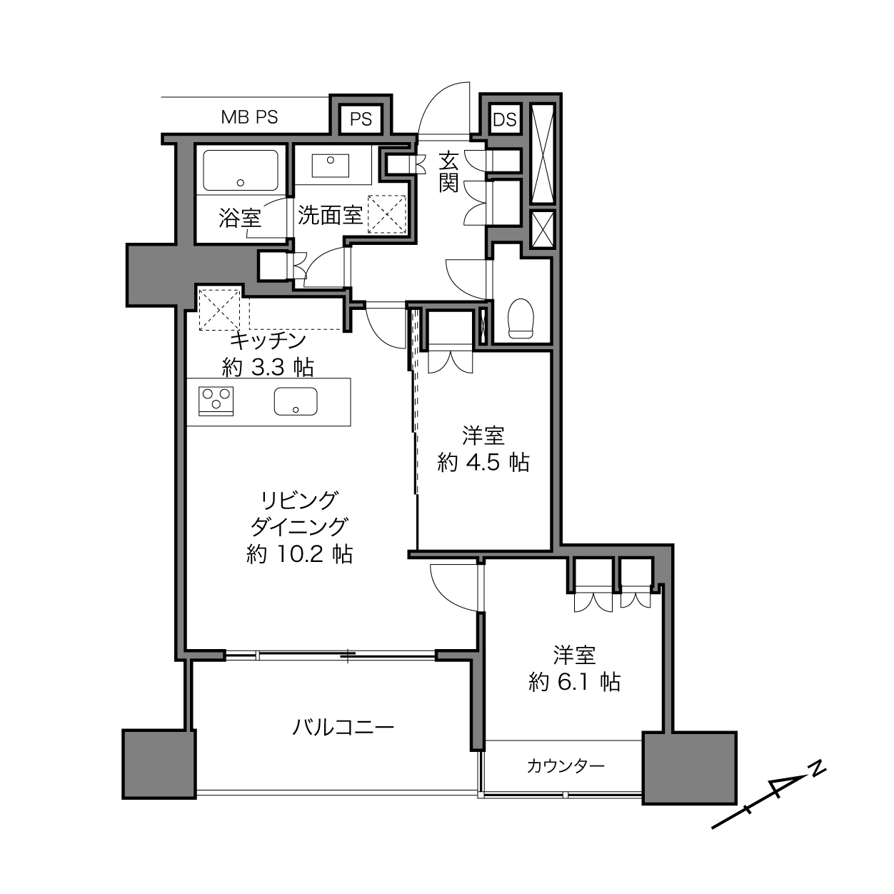 三軒茶屋駅 / 2LDK / 55.72㎡