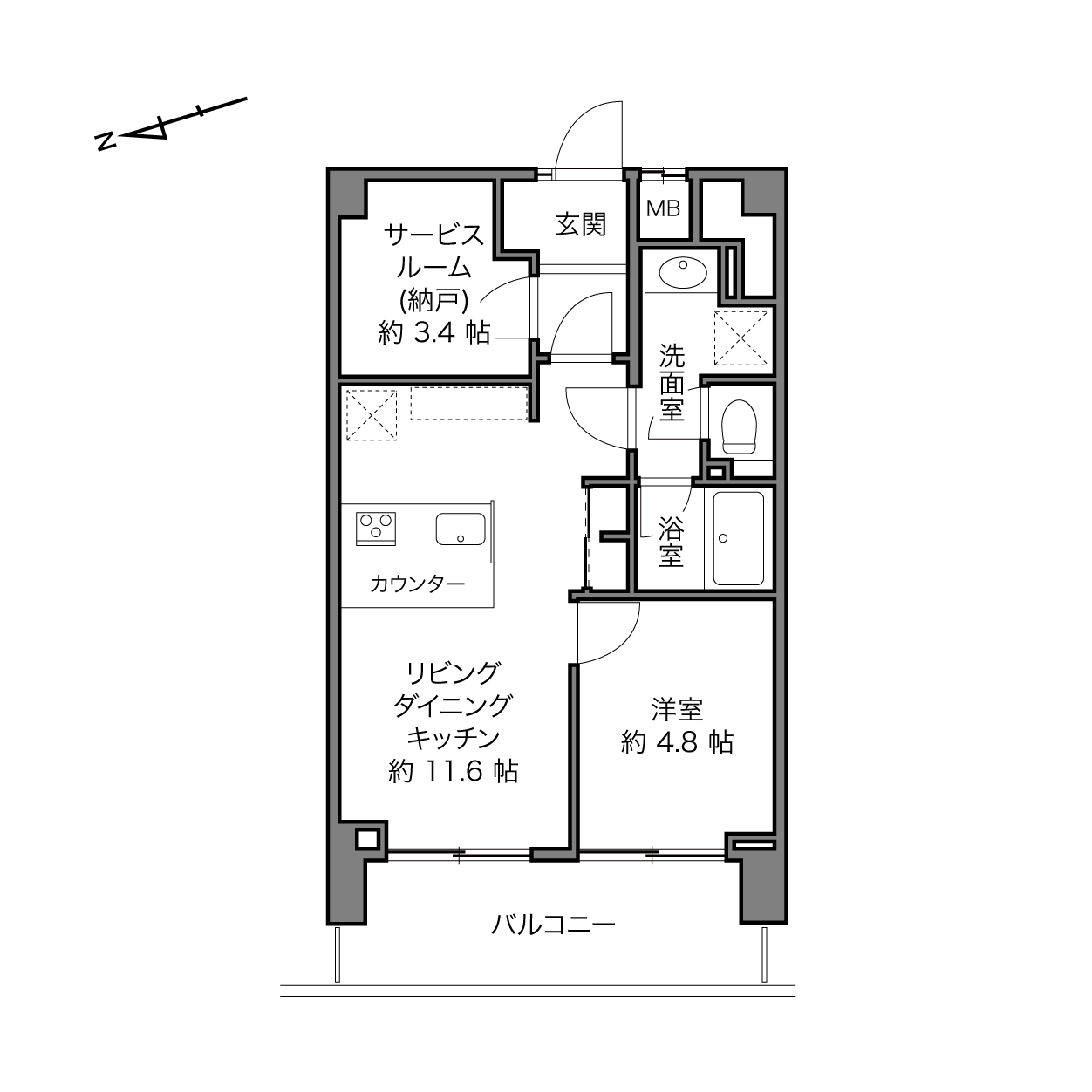 南青ハイツの間取り画像