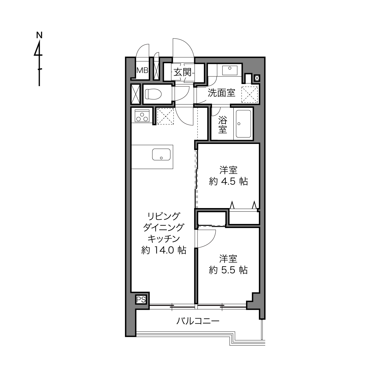 シャンボール南中野の間取り画像