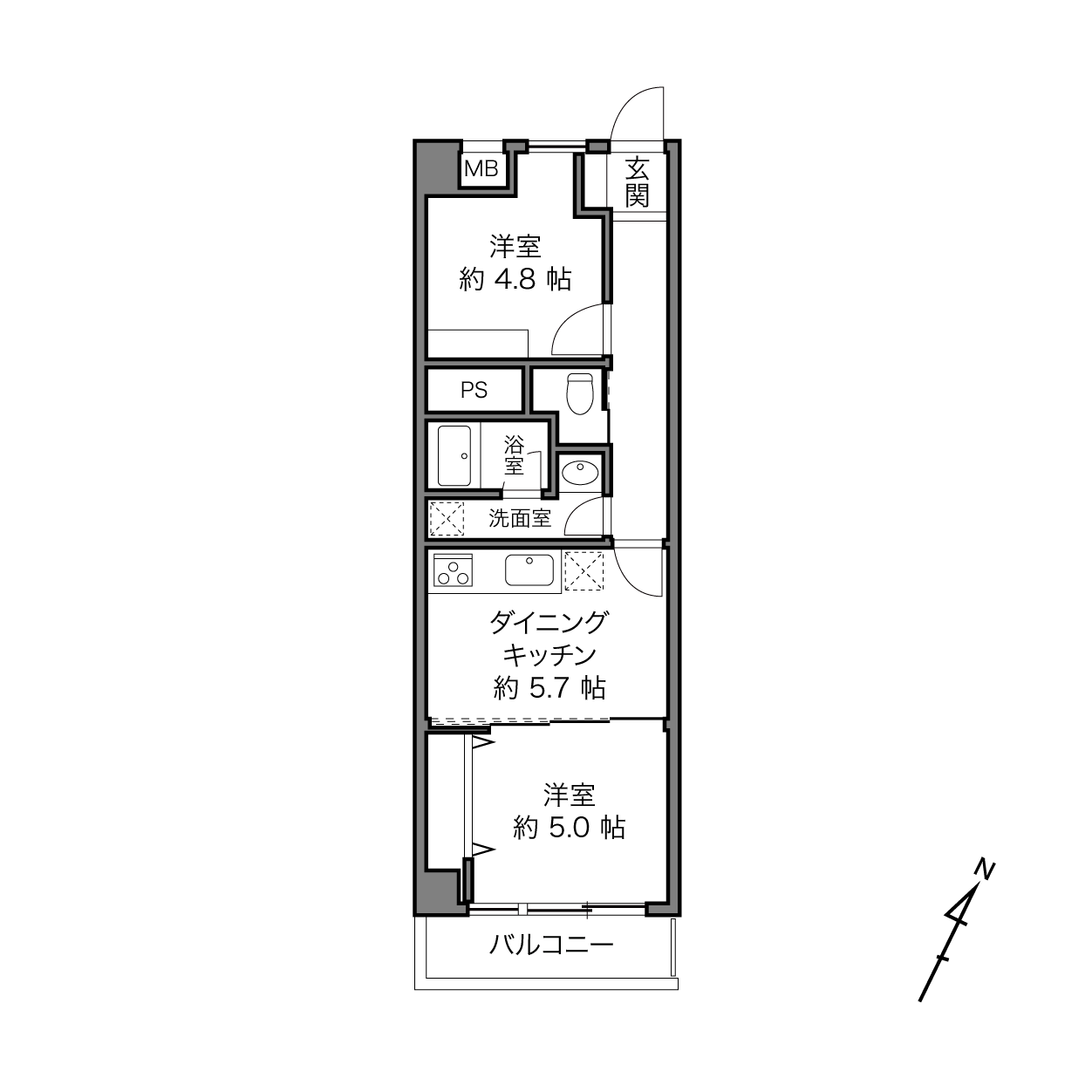 新大橋永谷マンションの間取り画像