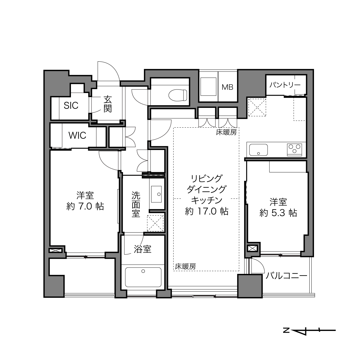 サンクタス川崎タワーの間取り画像