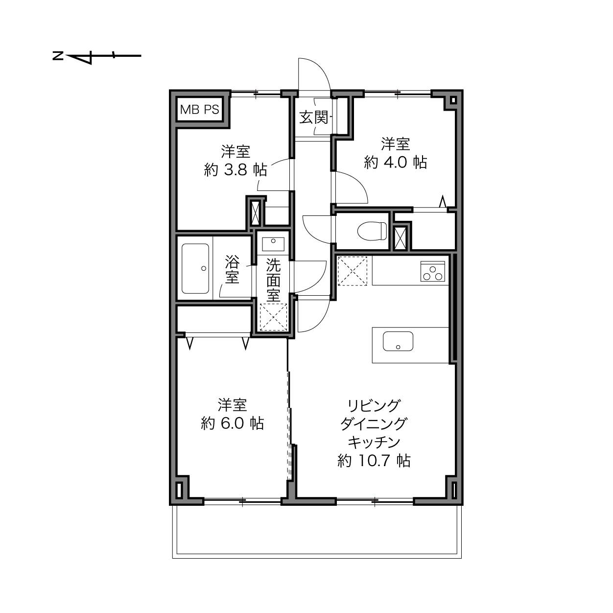 たまプラーザ駅 / 3LDK / 55.90㎡