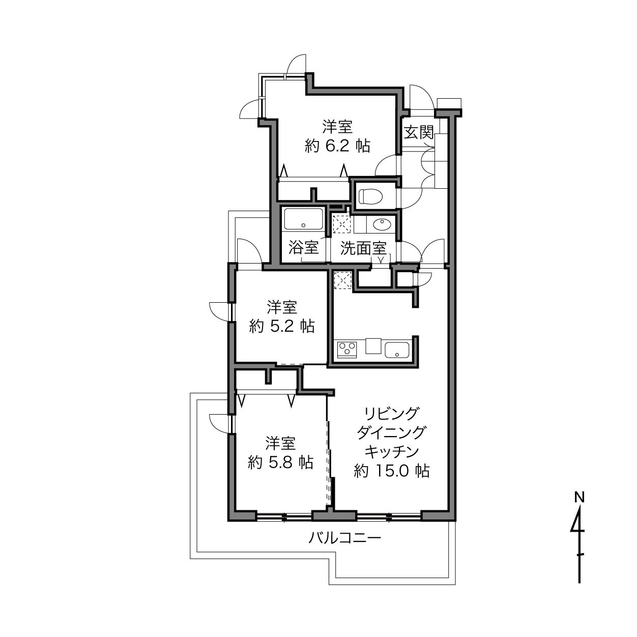 あざみ野駅 / 3LDK / 75.08㎡