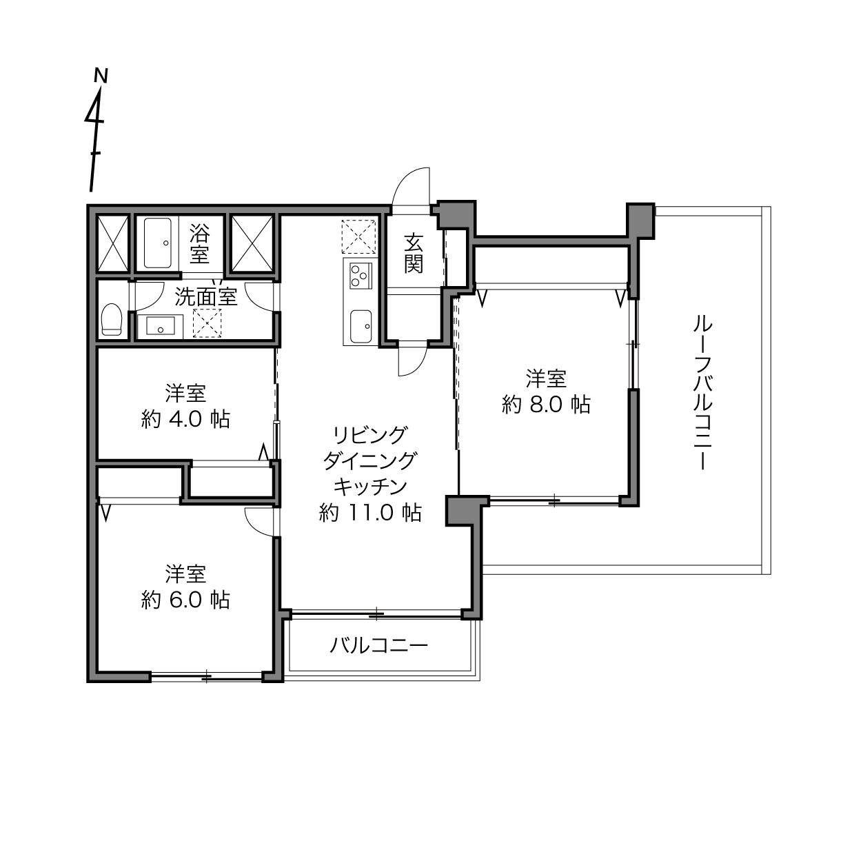 北千束スカイマンションの間取り画像