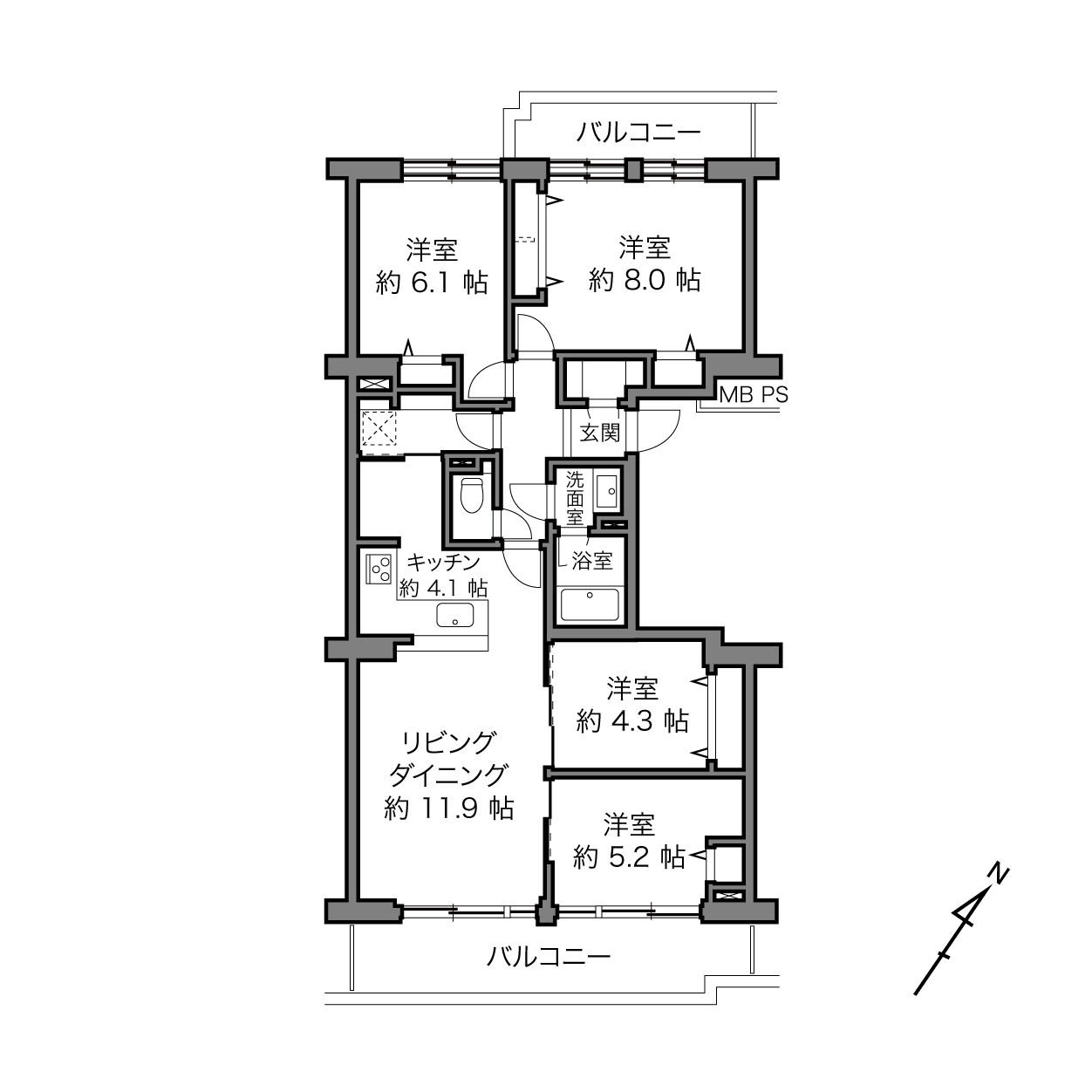 コープ野村バードウッド鶴見(1〜4番館)の間取り画像